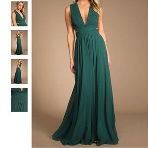 Lulu's   I   Vivid Imagination Emerald Green Cutout Maxi Dress